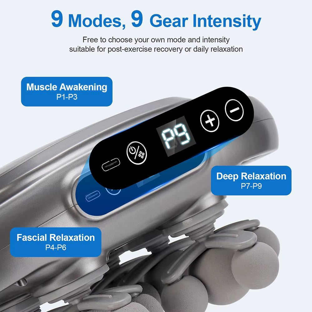22-Head Fascia Gun High-Frequency Vibration Body Massage Gun Back and Waist Massager Neck Shoulder Massager Muscle Masajeador