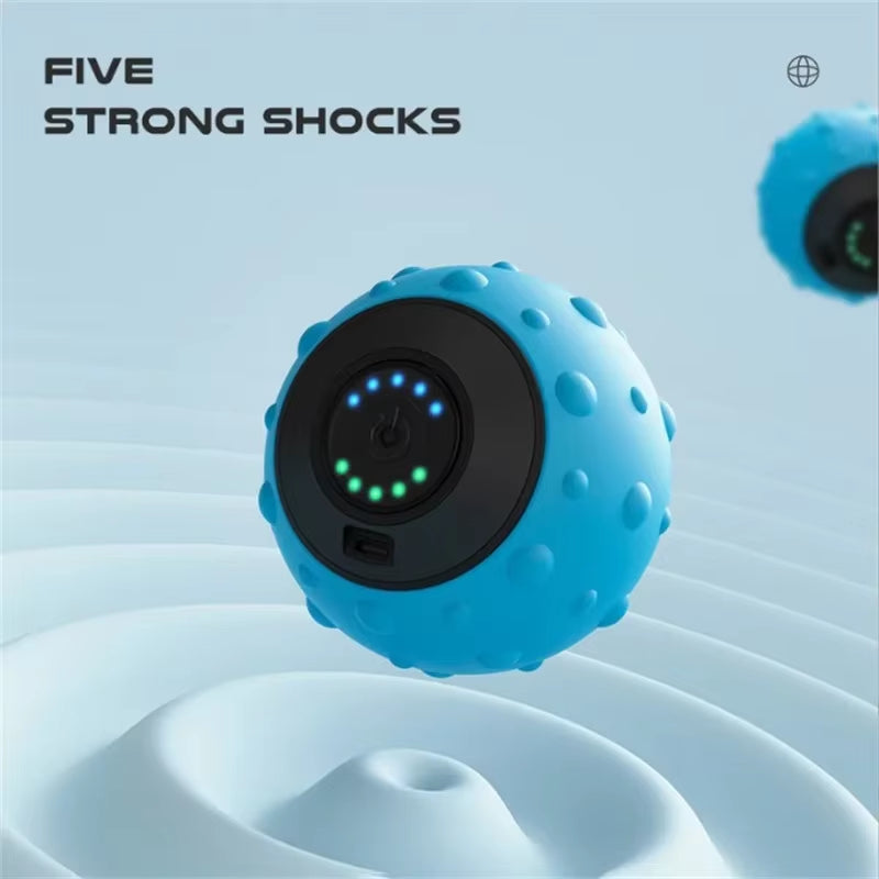 5 Speed High Intensity Vibrating Massage Ball for Muscle and Plantar Fasciitis Pain Relief Yoga Fitness Electric Massage Roller