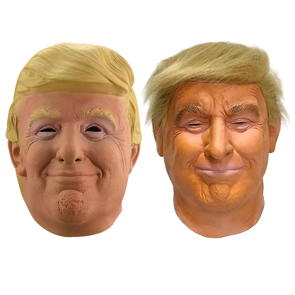 Trump Latex Full Head Face Human Mask for Mask Festival Halloween Easter Costume Party Donald Trump Presidential Cosplay Fans
