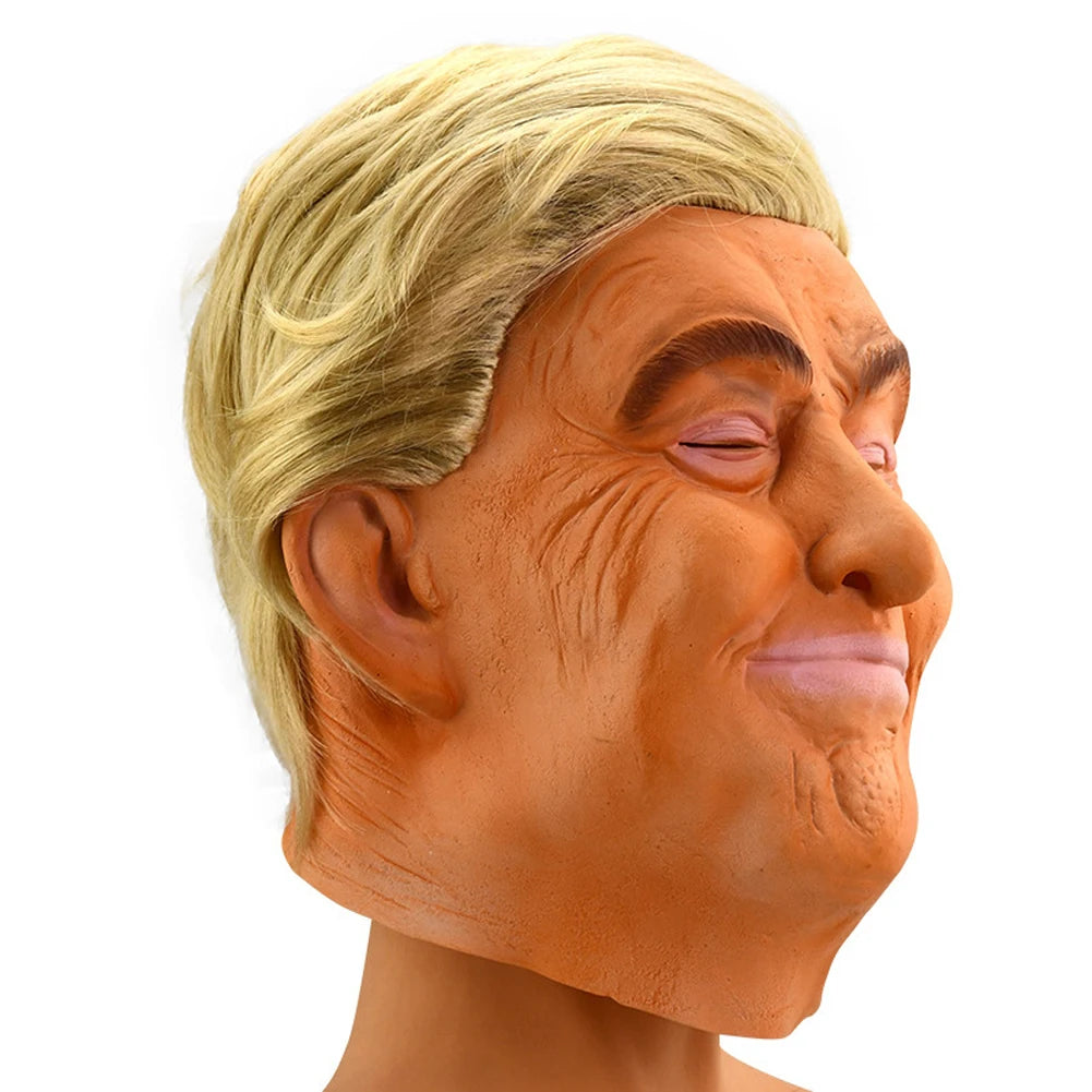 Trump Latex Full Head Face Human Mask for Mask Festival Halloween Easter Costume Party Donald Trump Presidential Cosplay Fans
