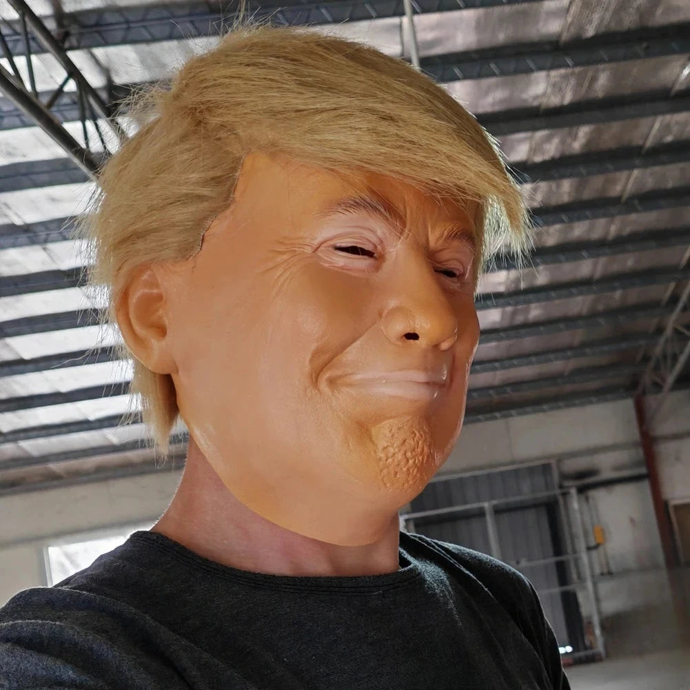 Trump Latex Full Head Face Human Mask for Mask Festival Halloween Easter Costume Party Donald Trump Presidential Cosplay Fans