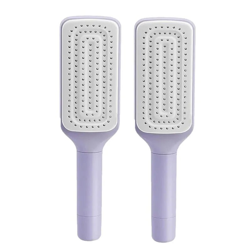 1/2Pcs Self-Cleaning Massage Brush Telescopic Comb One-Key Cleaning Hair Loss Airbag Scalp Massage Comb with Retractable Bristle