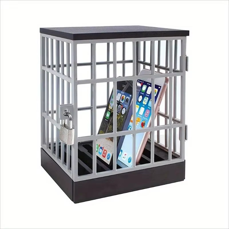 Mobile Phone Jail Cell Prison Lock up Safe Smartphone Home Table Gadget Quality Storage Box Locking Cage Party Storage