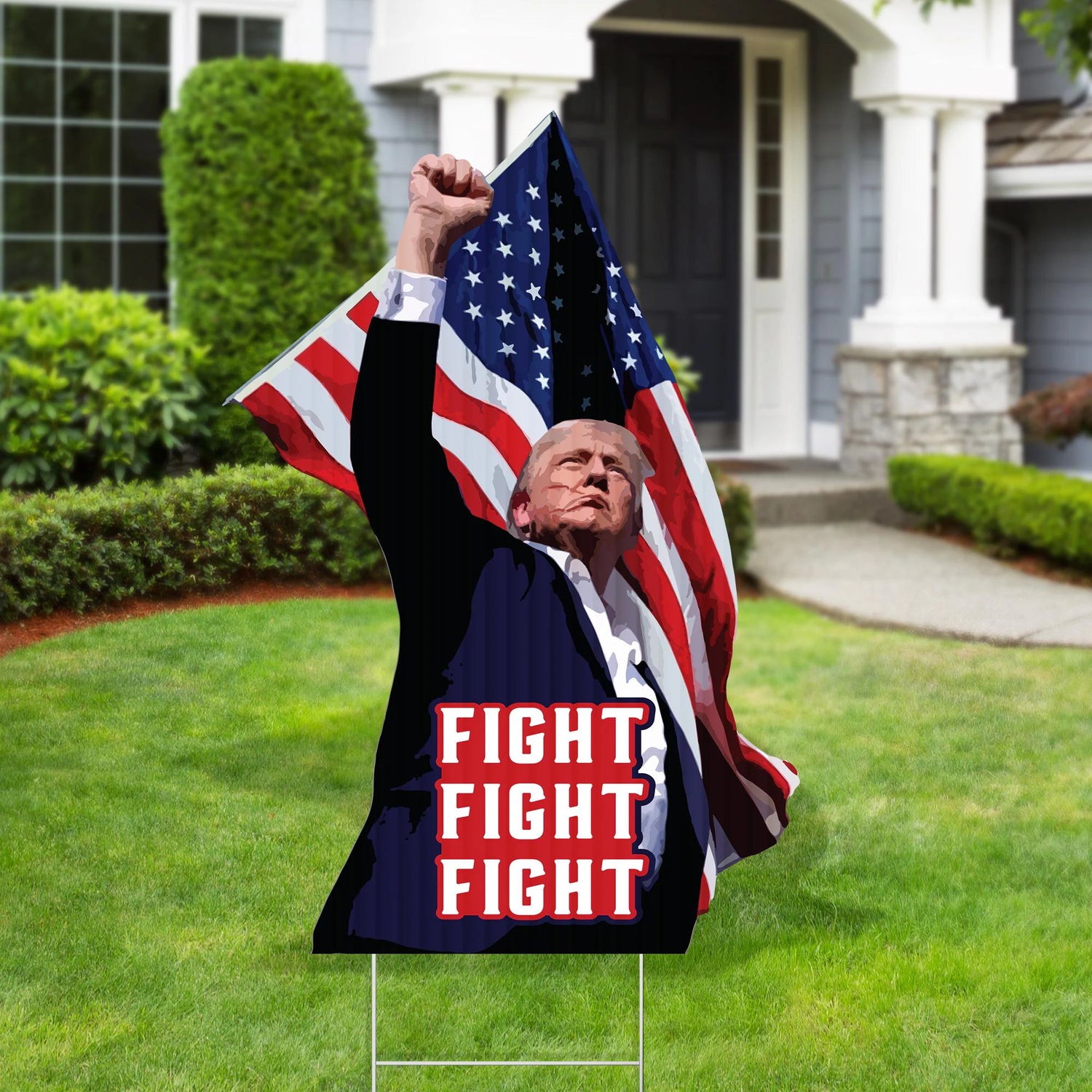 Trump Fight Yard Sign, 2024 Election, America Great Again, Political Signage, Lawn Outdoor, Republican