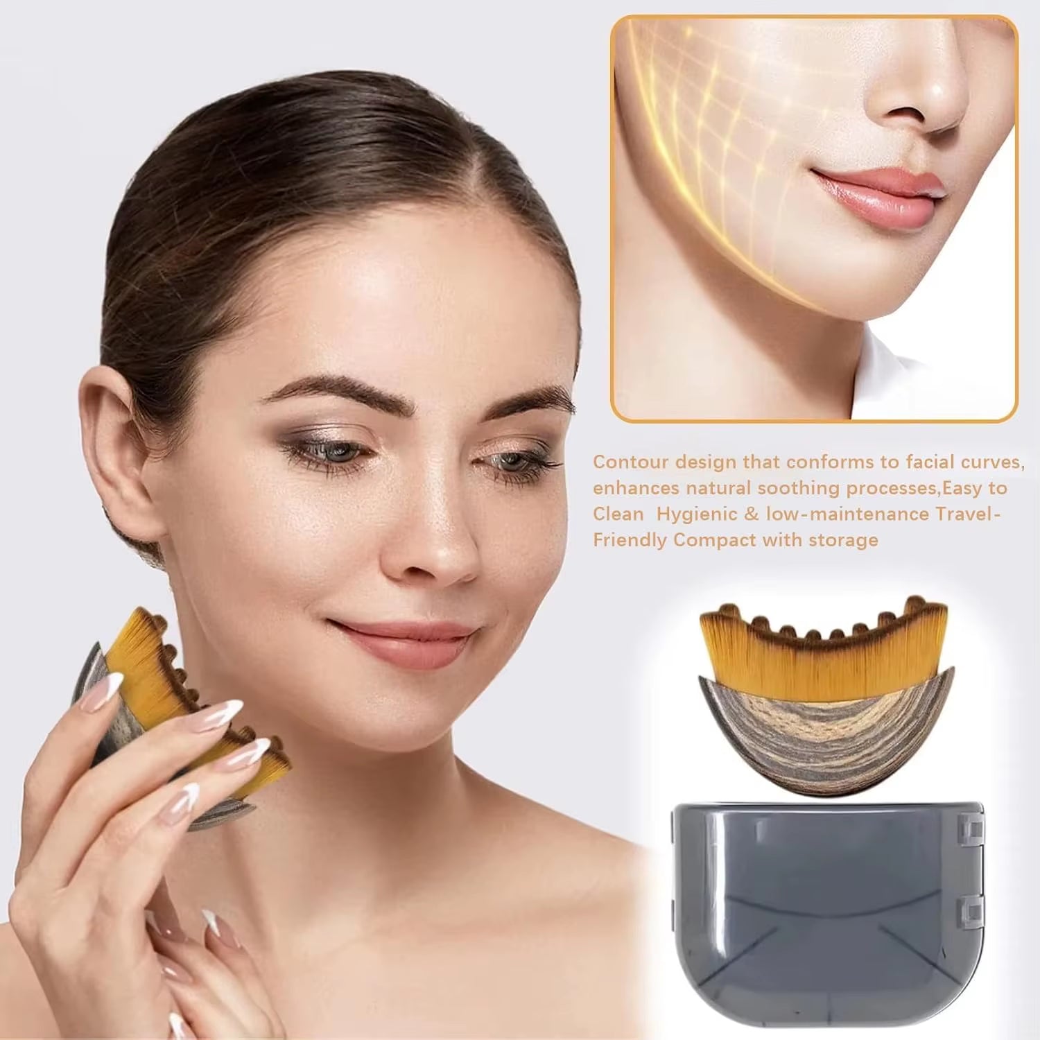 Lymphatic Contour Face Brush,Chin &Jawline Sculpting,Drainage Massager for Face,Ergonomically Designed to Fit the Skin Precisely