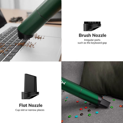 Mini Portable Vacuum Cleaner Cordless Handheld Vacuum with 3 Suction Heads Easy to Clean for Desktop Keyboard & Car (USB)