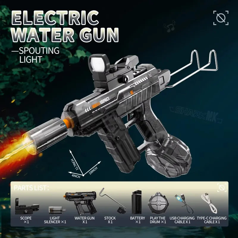 Children High Pressure Electric Water Gun Toys Summer Outdoor Beach Pool Garden Fight Games Kids Automatic Bursts Watergun Gifts