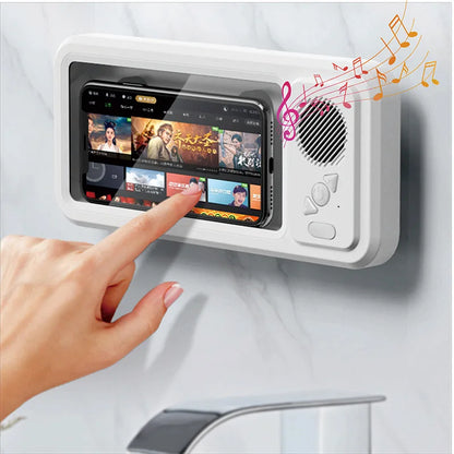 Wall Mounted Waterproof Speaker Stand for Bath Phone Holder with Seamless Touch Screen Bluetooth Music Shower System