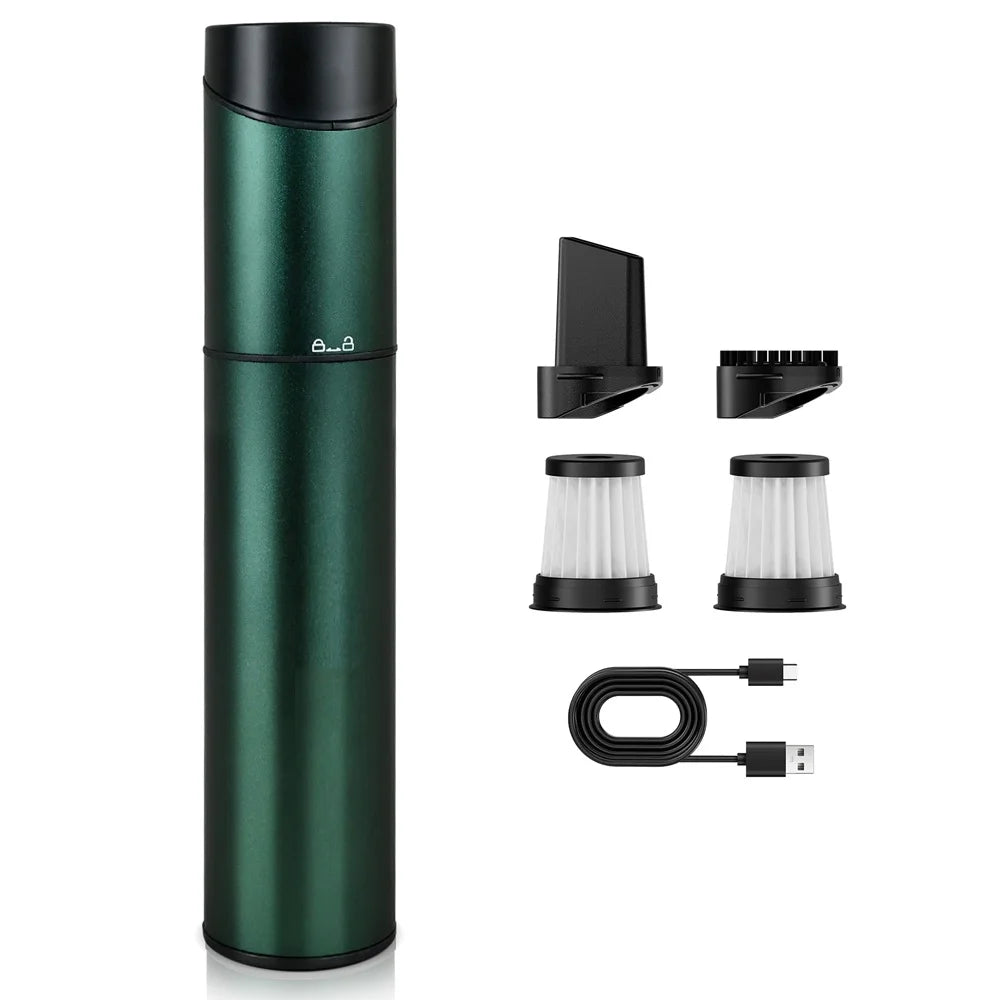 Mini Portable Vacuum Cleaner Cordless Handheld Vacuum with 3 Suction Heads Easy to Clean for Desktop Keyboard & Car (USB)