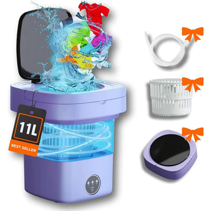 Portable Washing Machine, 11L Foldable Mini Washer, 3 Mode's Upgraded Design, Baby Washing Machine for Traveling