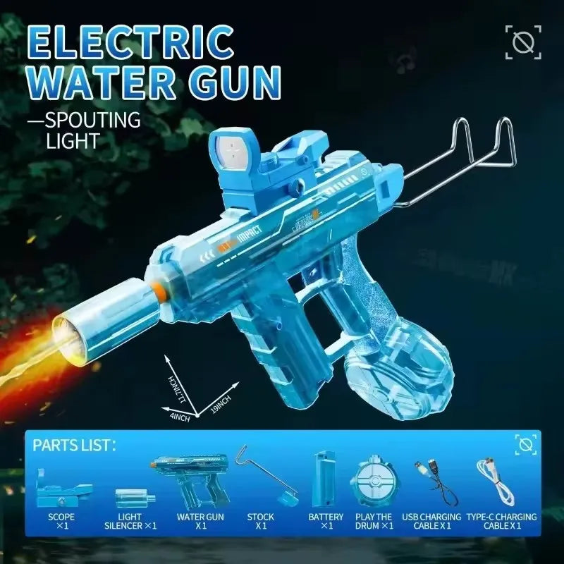Children High Pressure Electric Water Gun Toys Summer Outdoor Beach Pool Garden Fight Games Kids Automatic Bursts Watergun Gifts