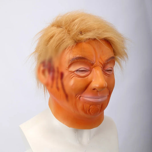 Trump Latex Full Head Face Human Mask for Mask Festival Halloween Easter Costume Party Donald Trump Presidential Cosplay Fans