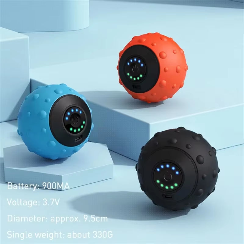 5 Speed High Intensity Vibrating Massage Ball for Muscle and Plantar Fasciitis Pain Relief Yoga Fitness Electric Massage Roller