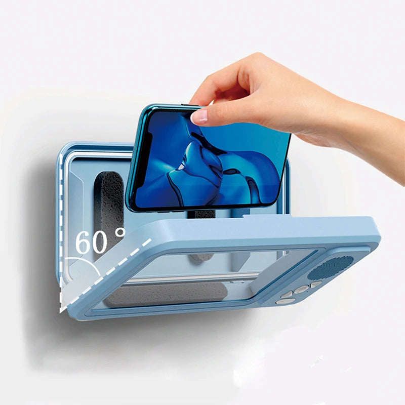 Wall Mounted Waterproof Speaker Stand for Bath Phone Holder with Seamless Touch Screen Bluetooth Music Shower System