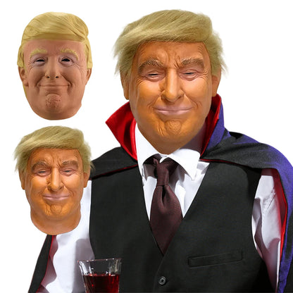 Trump Latex Full Head Face Human Mask for Mask Festival Halloween Easter Costume Party Donald Trump Presidential Cosplay Fans