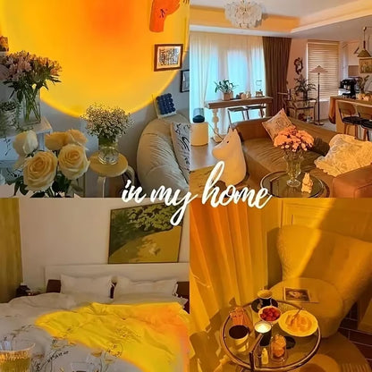 16-Color Spectrum Vibrant Sunset Projection Light USB Remote Control Dynamic Color Changing LED Light Creates Warm Home